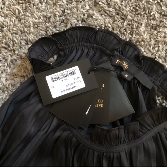 NWT MAJE Leville Pleated Halter Top - Picture 5 of 10